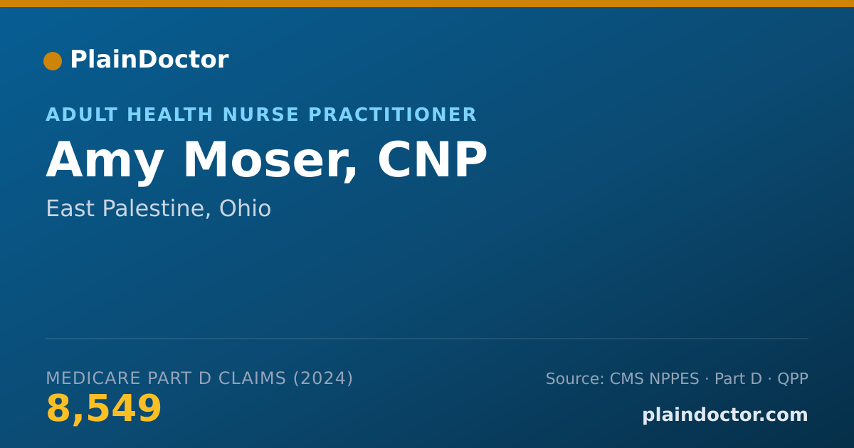 Shareable card for Amy Moser, CNP - Adult Health Nurse Practitioner, East Palestine, OH