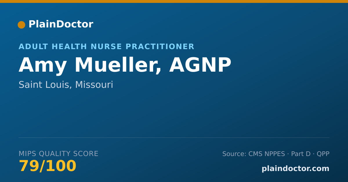Shareable card for Amy Mueller, AGNP - Adult Health Nurse Practitioner, Saint Louis, MO