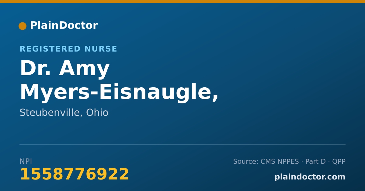 Shareable card for Amy Myers-Eisnaugle, FNP-BC, ACNS-BC - Registered Nurse, Steubenville, OH