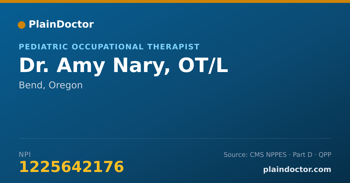 Shareable card for Amy Nary, OT/L - Pediatric Occupational Therapist, Bend, OR