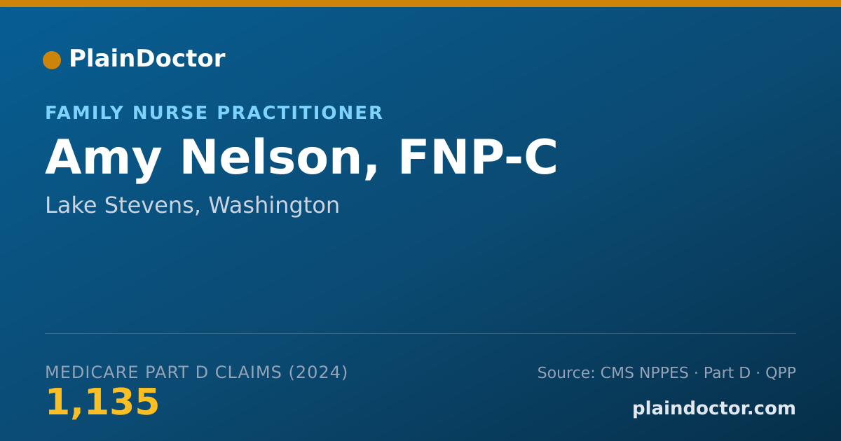 Shareable card for Amy Nelson, FNP-C - Family Nurse Practitioner, Lake Stevens, WA
