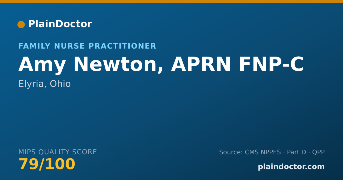 Shareable card for Amy Newton, APRN FNP-C - Family Nurse Practitioner, Elyria, OH