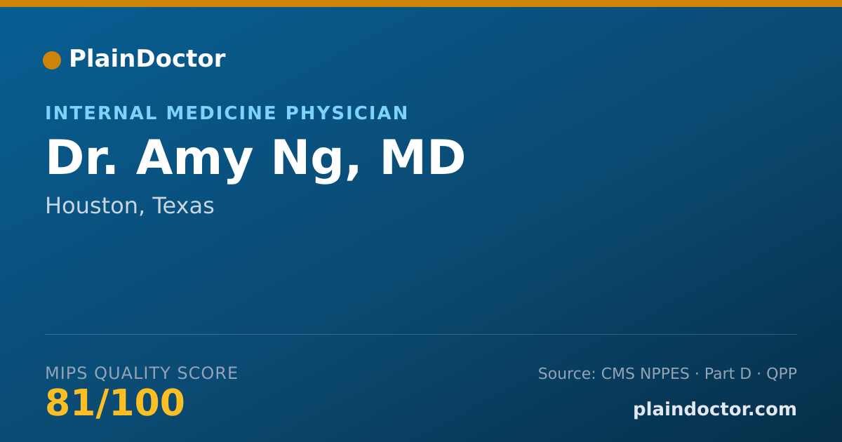Shareable card for Amy Ng, MD - Internal Medicine Physician, Houston, TX