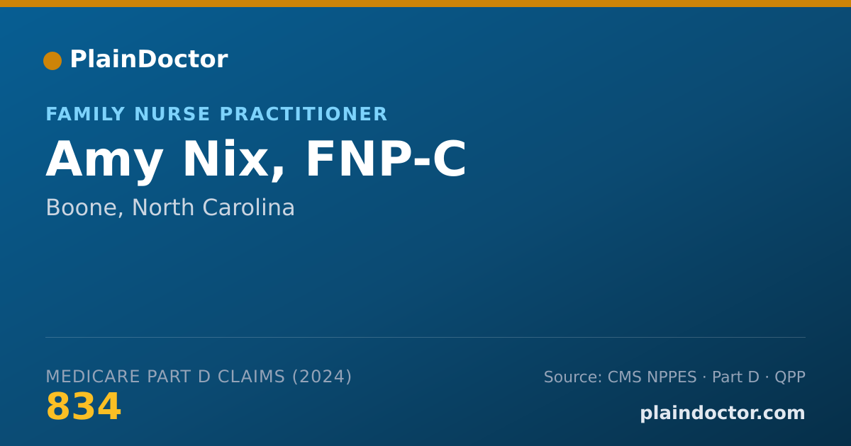 Shareable card for Amy Nix, FNP-C - Family Nurse Practitioner, Boone, NC