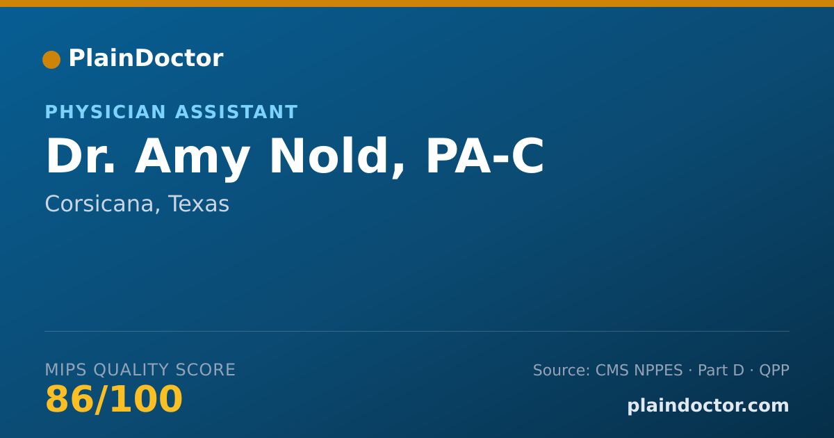Shareable card for Amy Nold, PA-C - Physician Assistant, Corsicana, TX