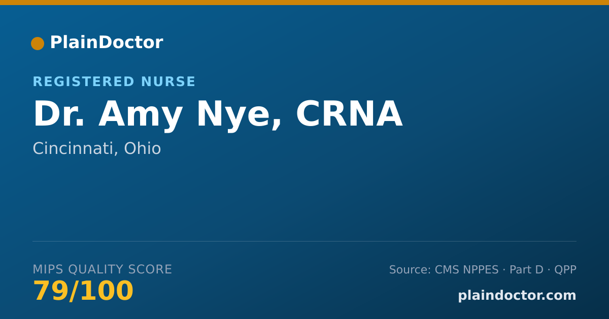 Shareable card for Amy Nye, CRNA - Registered Nurse, Cincinnati, OH