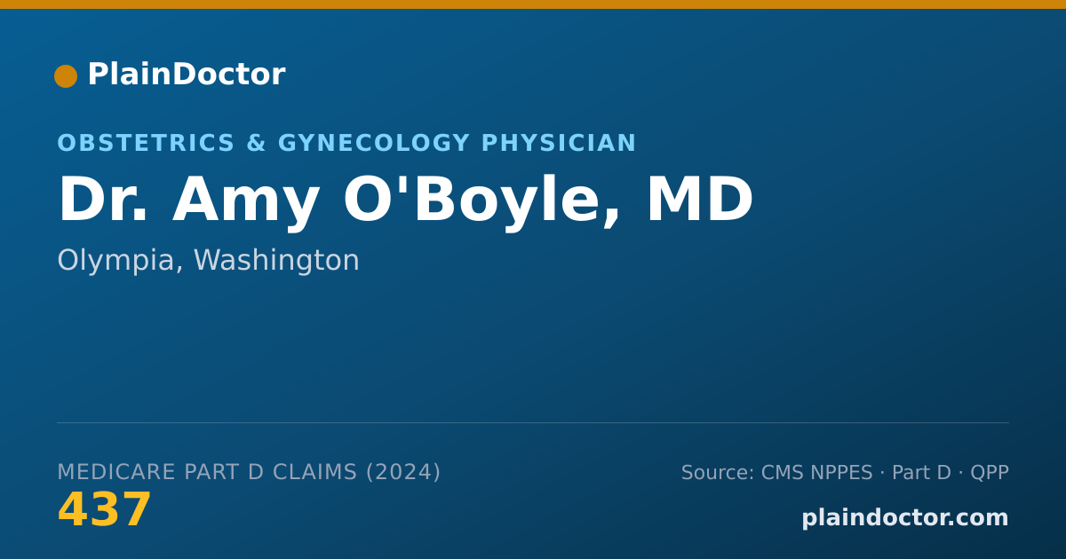 Shareable card for Amy O'Boyle, MD - Obstetrics & Gynecology Physician, Olympia, WA