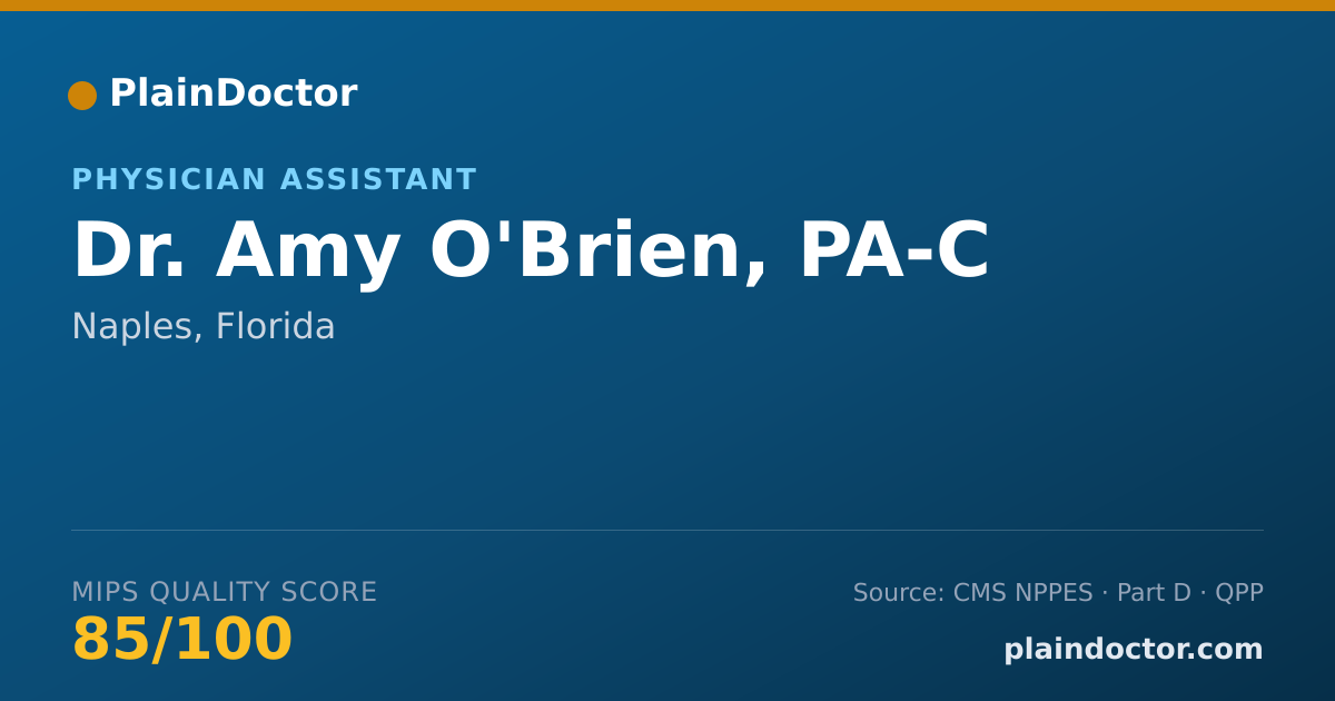 Shareable card for Amy O'Brien, PA-C - Physician Assistant, Naples, FL