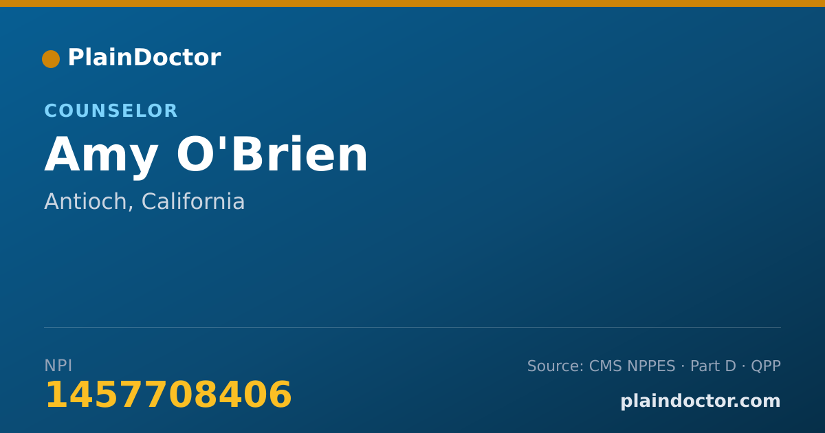 Shareable card for Amy O'Brien - Counselor, Antioch, CA