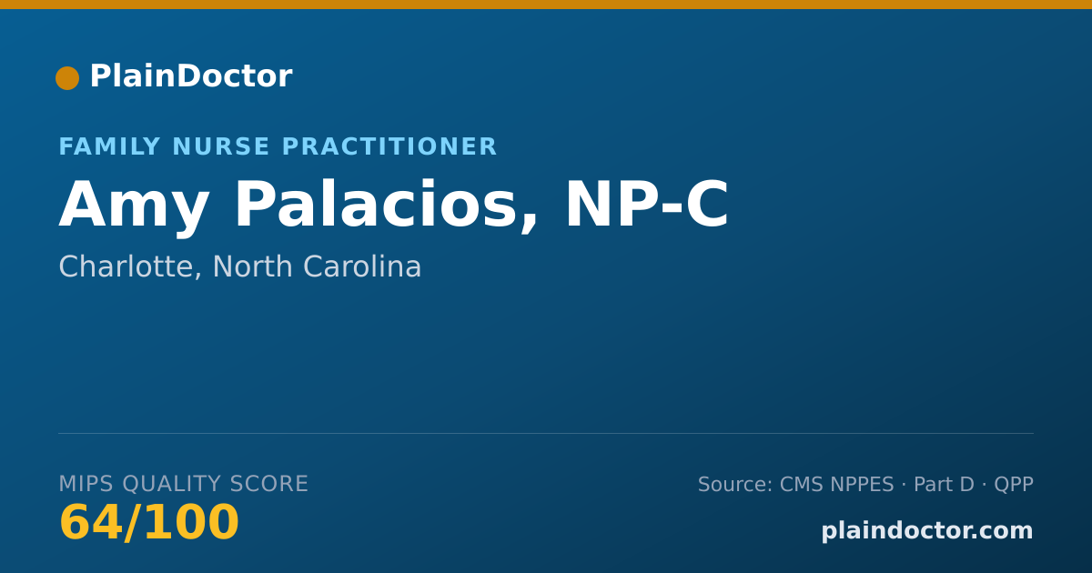 Shareable card for Amy Palacios, NP-C - Family Nurse Practitioner, Charlotte, NC