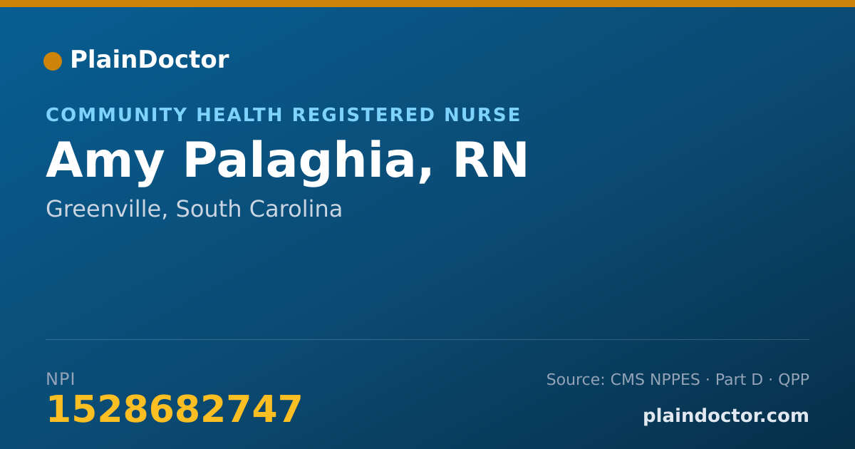 Shareable card for Amy Palaghia, RN - Community Health Registered Nurse, Greenville, SC