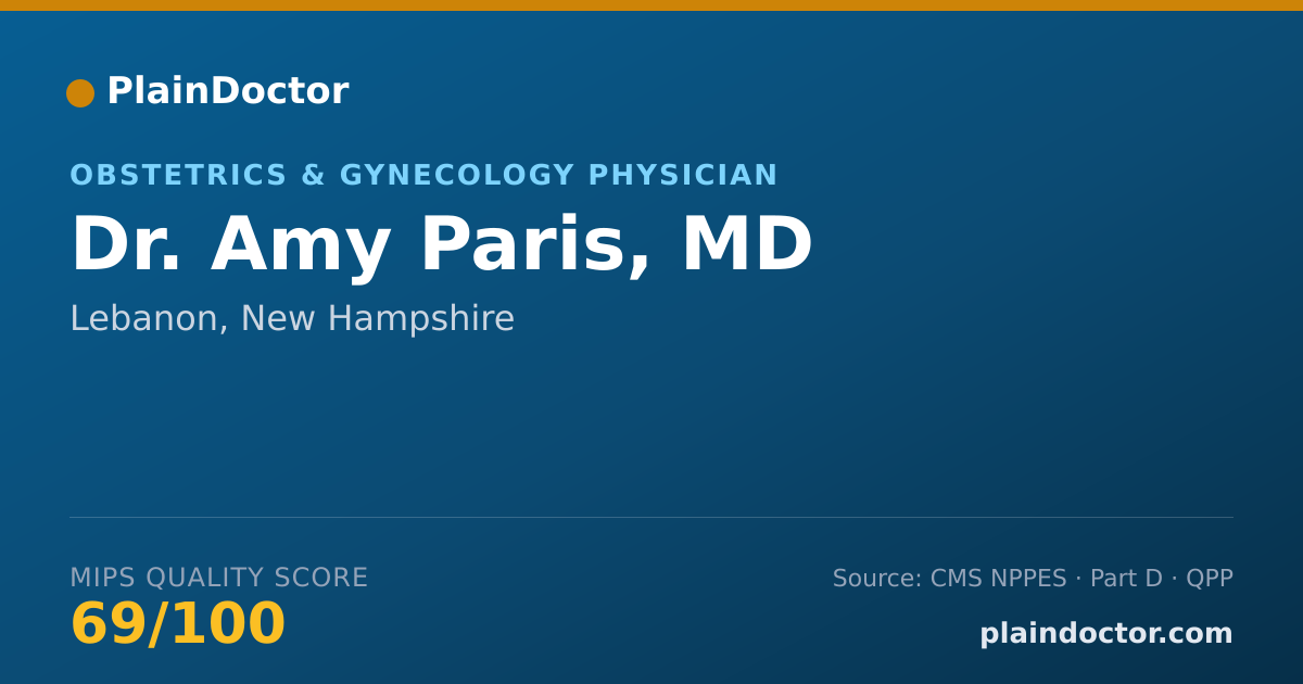 Shareable card for Amy Paris, MD - Obstetrics & Gynecology Physician, Lebanon, NH