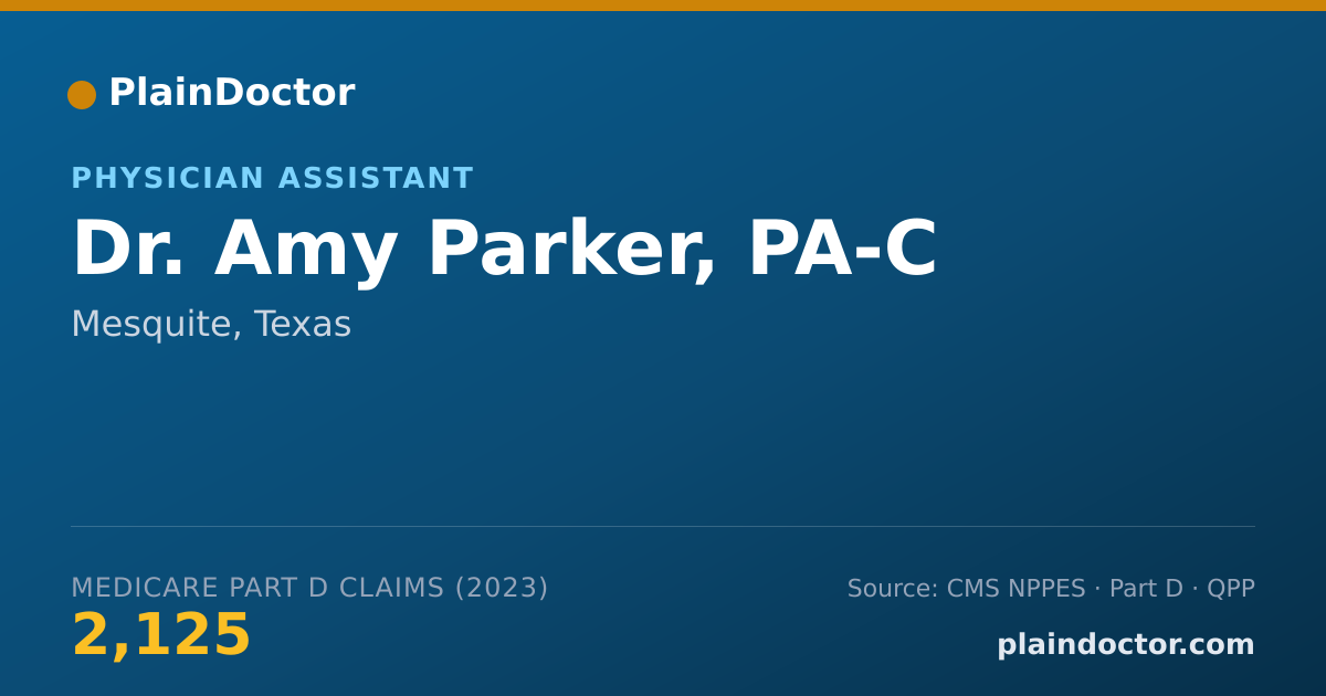 Shareable card for Amy Parker, PA-C - Physician Assistant, Mesquite, TX