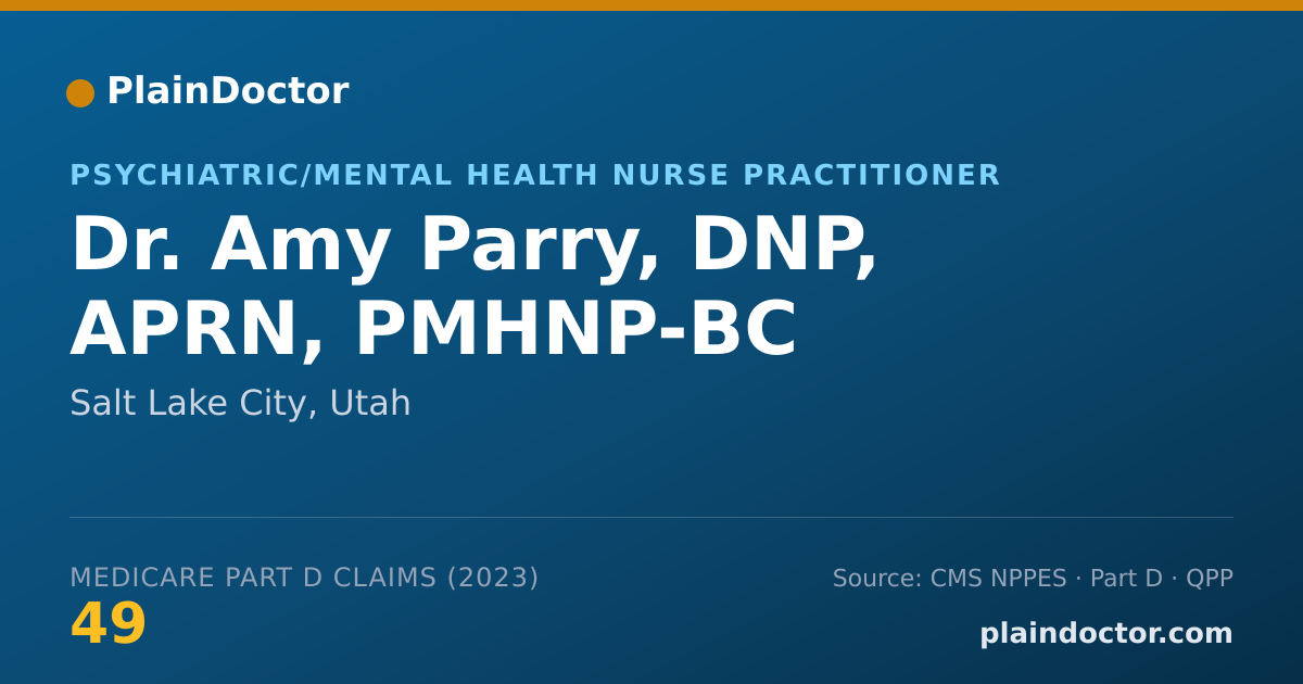 Shareable card for Amy Parry, DNP, APRN, PMHNP-BC - Psychiatric/Mental Health Nurse Practitioner, Salt Lake City, UT