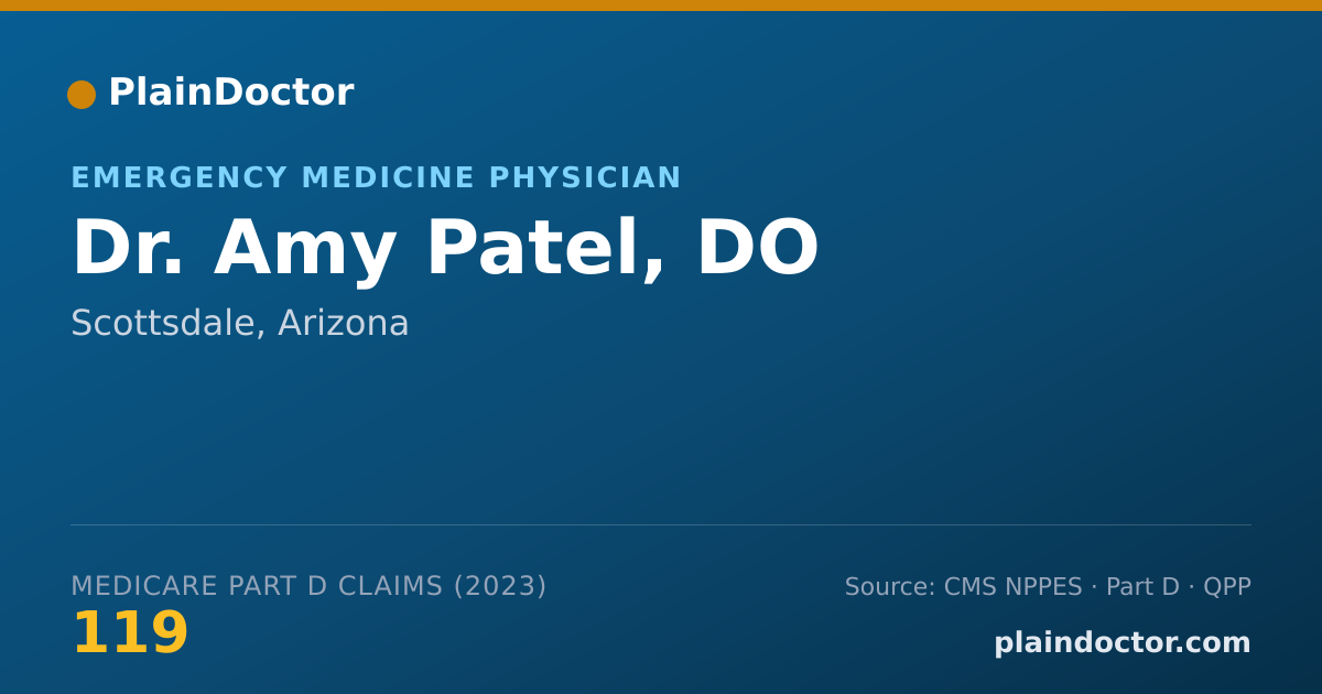 Shareable card for Amy Patel, DO - Emergency Medicine Physician, Scottsdale, AZ