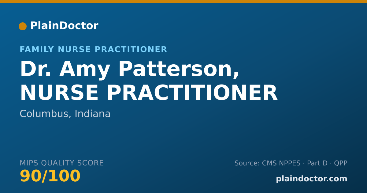 Shareable card for Amy Patterson, NURSE PRACTITIONER - Family Nurse Practitioner, Columbus, IN