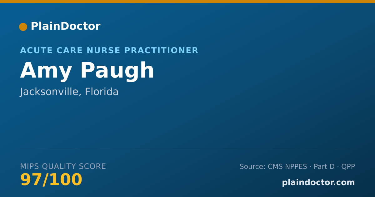 Shareable card for Amy Paugh - Acute Care Nurse Practitioner, Jacksonville, FL