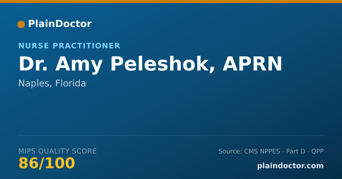 Shareable card for Amy Peleshok, APRN - Nurse Practitioner, Naples, FL