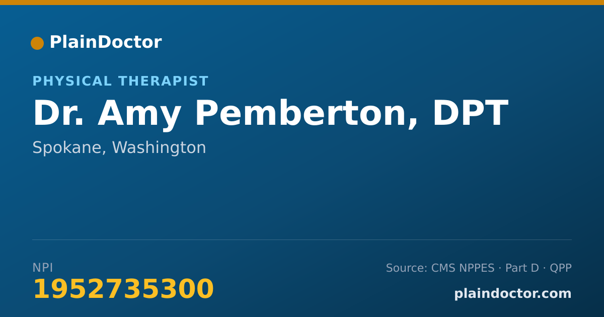 Shareable card for Amy Pemberton, DPT - Physical Therapist, Spokane, WA