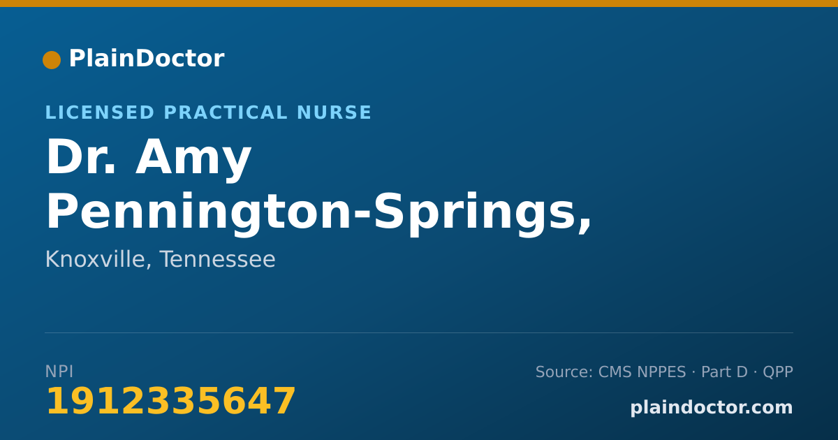 Shareable card for Amy Pennington-Springs, LPN - Licensed Practical Nurse, Knoxville, TN