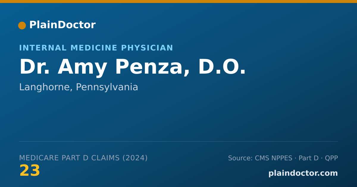 Shareable card for Amy Penza, D.O. - Internal Medicine Physician, Langhorne, PA