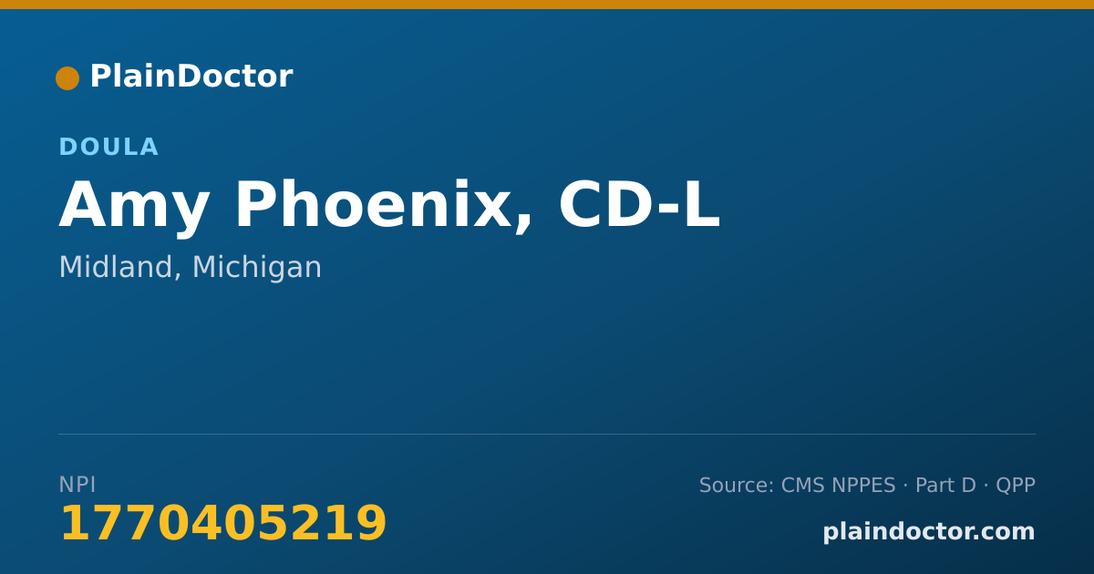 Shareable card for Amy Phoenix, CD-L - Doula, Midland, MI