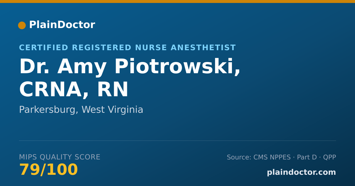 Shareable card for Amy Piotrowski, CRNA, RN - Certified Registered Nurse Anesthetist, Parkersburg, WV