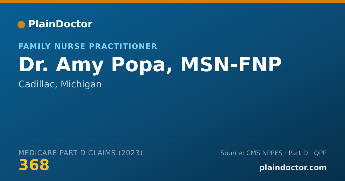 Shareable card for Amy Popa, MSN-FNP - Family Nurse Practitioner, Cadillac, MI