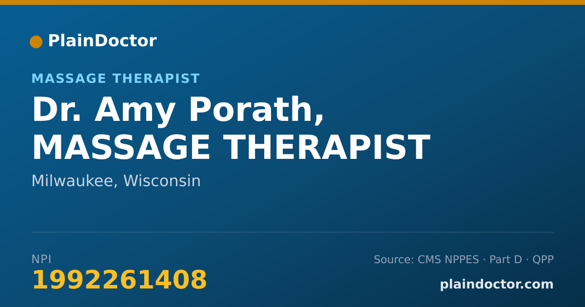 Shareable card for Amy Porath, MASSAGE THERAPIST - Massage Therapist, Milwaukee, WI