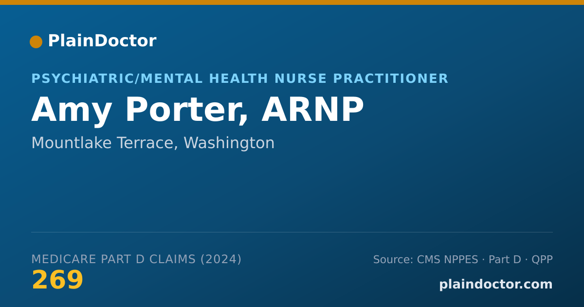 Shareable card for Amy Porter, ARNP - Psychiatric/Mental Health Nurse Practitioner, Mountlake Terrace, WA