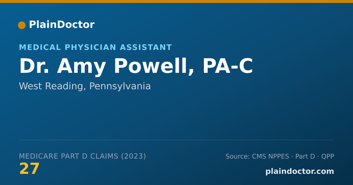 Shareable card for Amy Powell, PA-C - Medical Physician Assistant, West Reading, PA