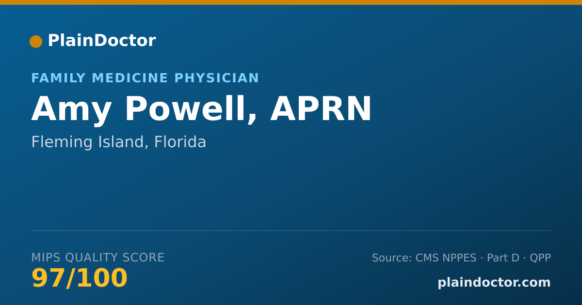 Shareable card for Amy Powell, APRN - Family Medicine Physician, Fleming Island, FL