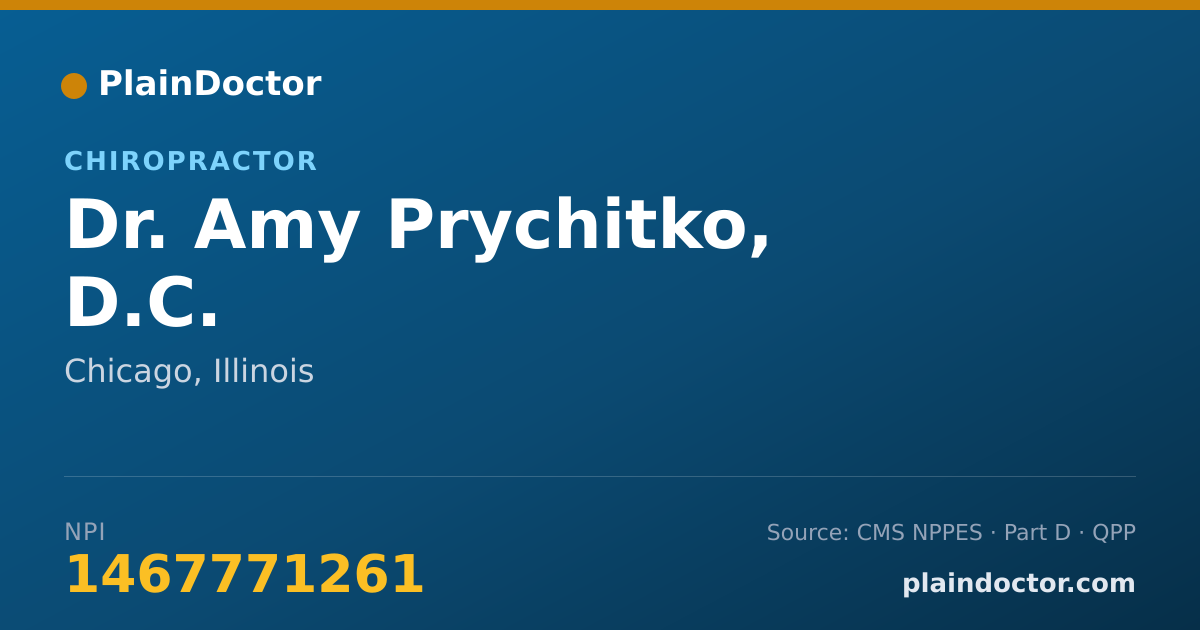 Shareable card for Amy Prychitko, D.C. - Chiropractor, Chicago, IL