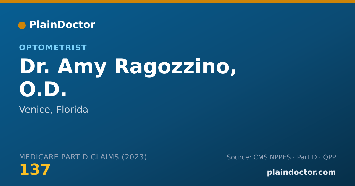 Shareable card for Amy Ragozzino, O.D. - Optometrist, Venice, FL