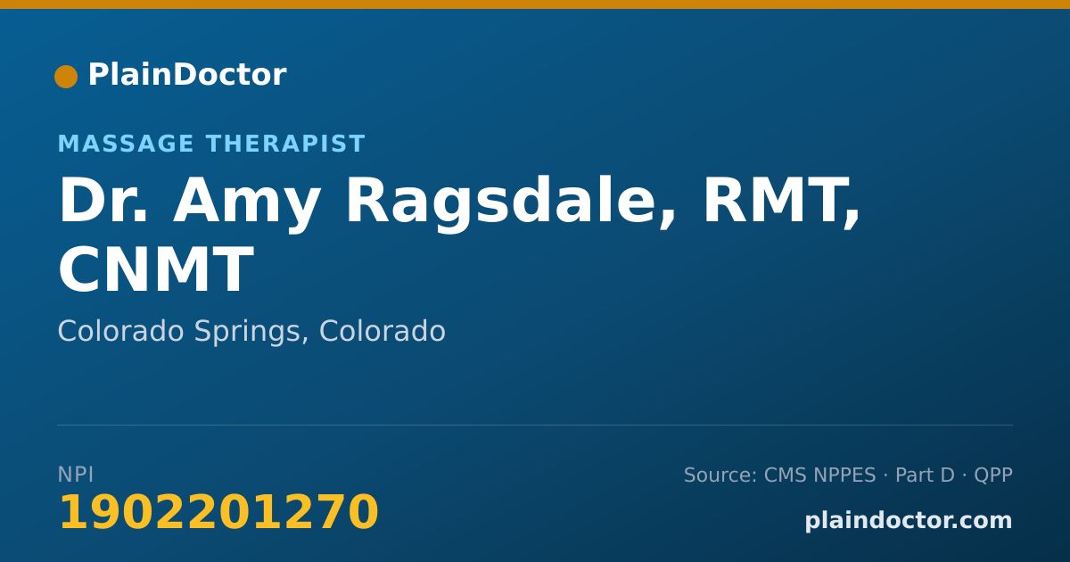 Shareable card for Amy Ragsdale, RMT, CNMT - Massage Therapist, Colorado Springs, CO