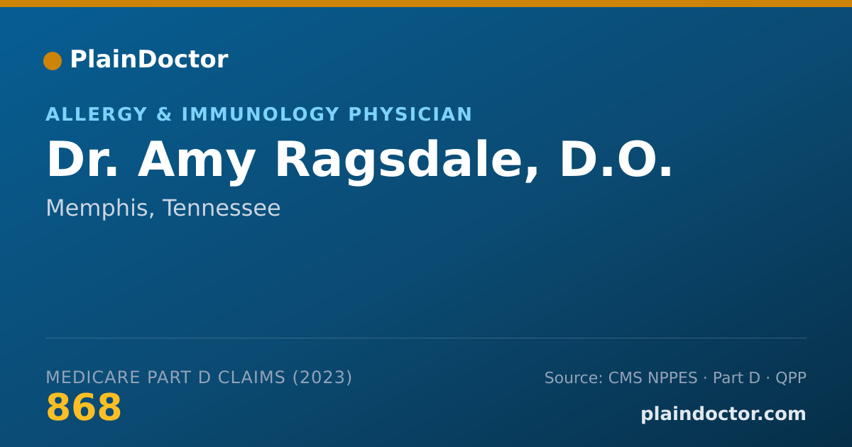 Shareable card for Amy Ragsdale, D.O. - Allergy & Immunology Physician, Memphis, TN