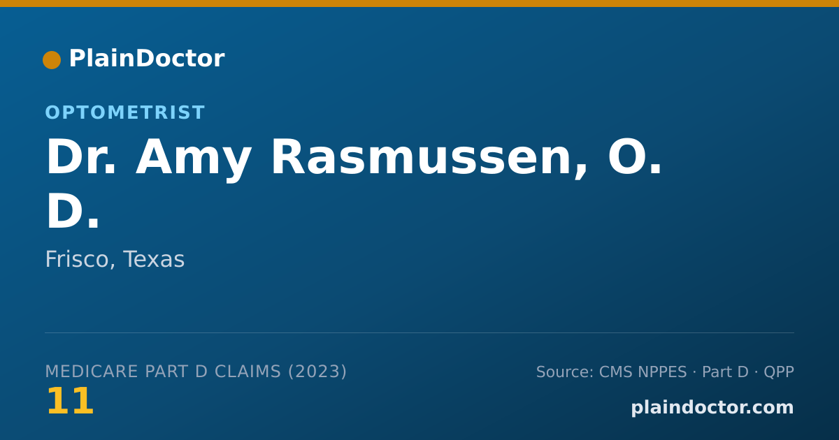 Shareable card for Amy Rasmussen, O. D. - Optometrist, Frisco, TX