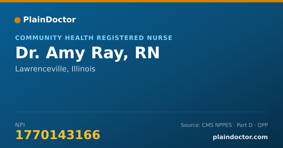 Shareable card for Amy Ray, RN - Community Health Registered Nurse, Lawrenceville, IL