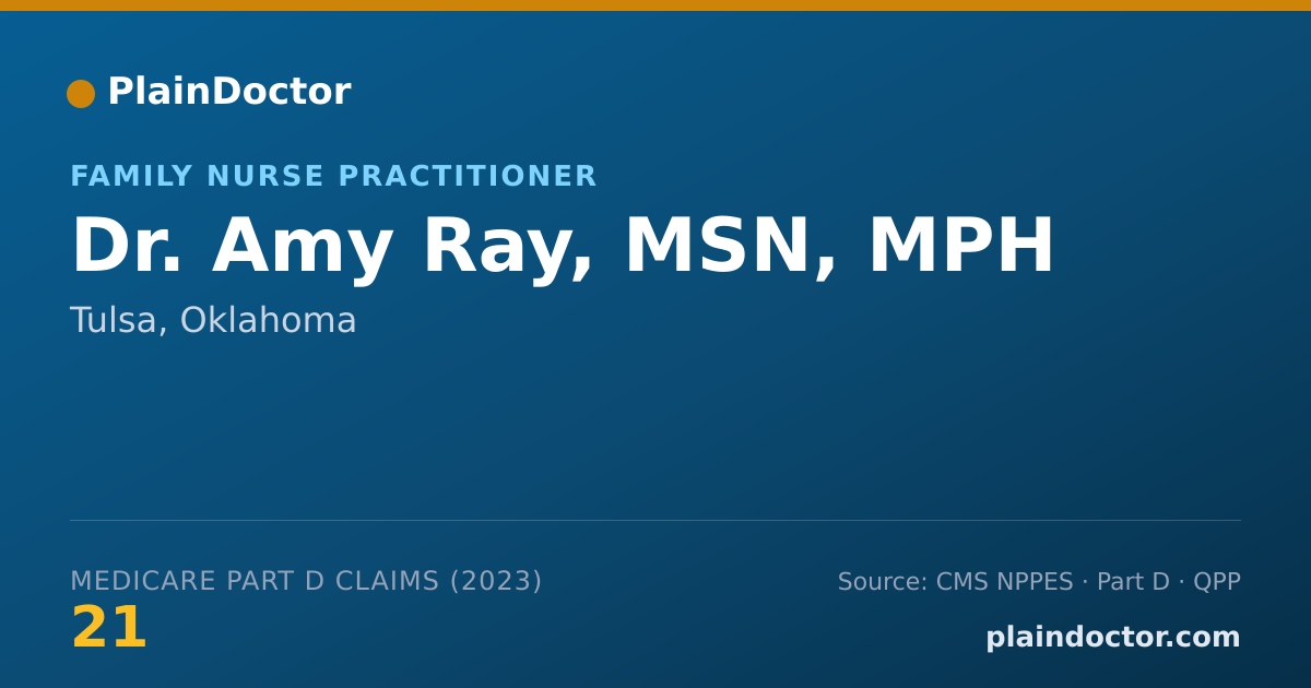 Shareable card for Amy Ray, MSN, MPH - Family Nurse Practitioner, Tulsa, OK