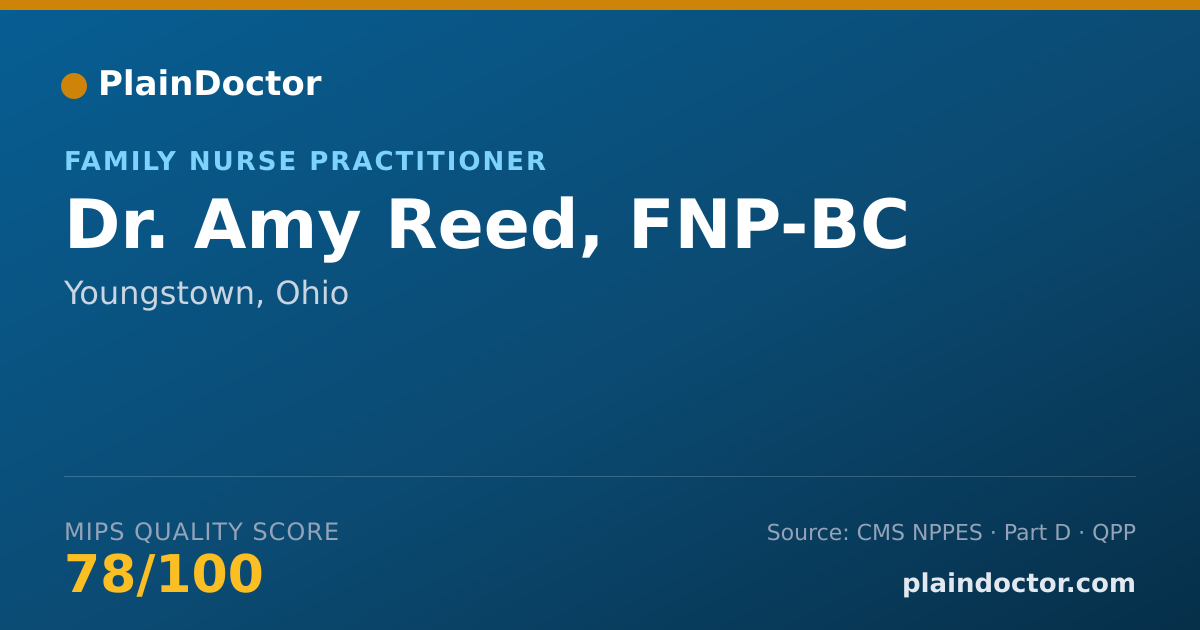 Shareable card for Amy Reed, FNP-BC - Family Nurse Practitioner, Youngstown, OH