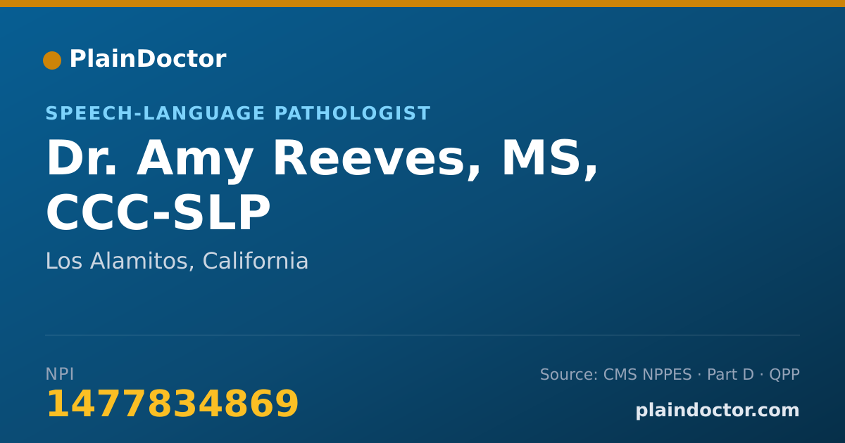 Shareable card for Amy Reeves, MS, CCC-SLP - Speech-Language Pathologist, Los Alamitos, CA