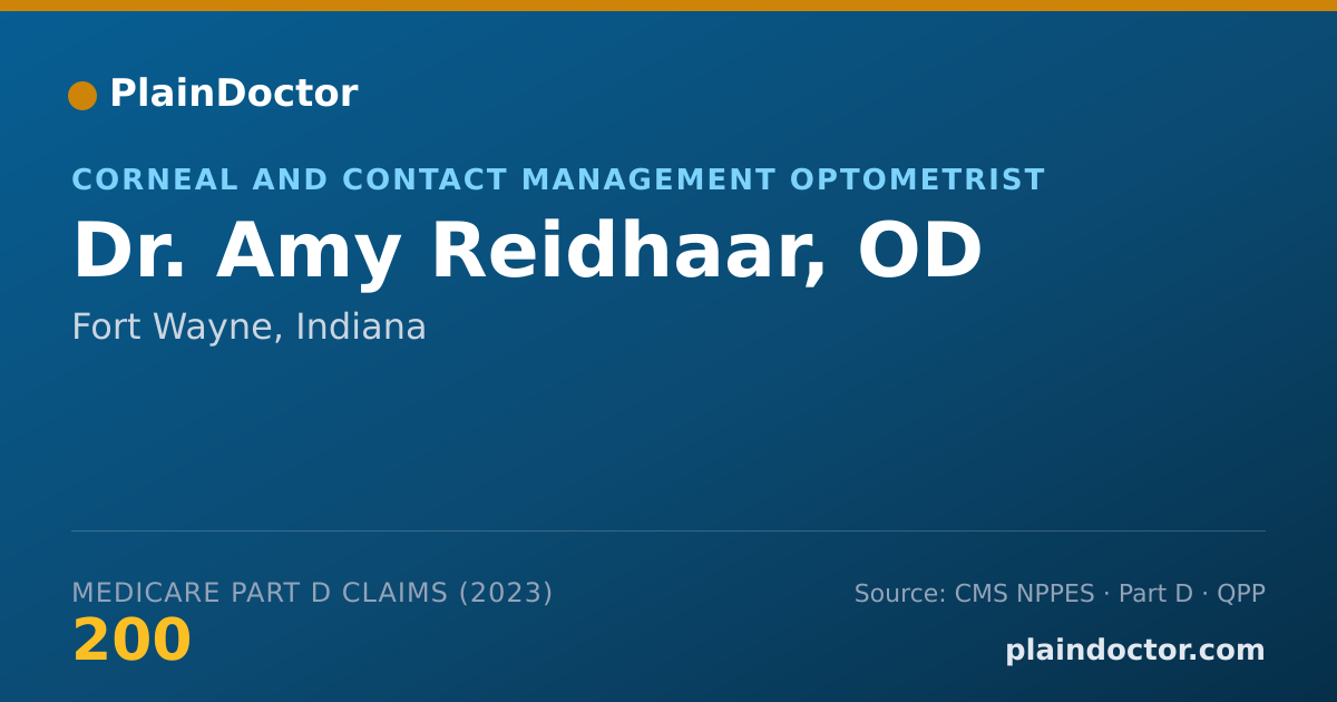 Shareable card for Amy Reidhaar, OD - Corneal and Contact Management Optometrist, Fort Wayne, IN