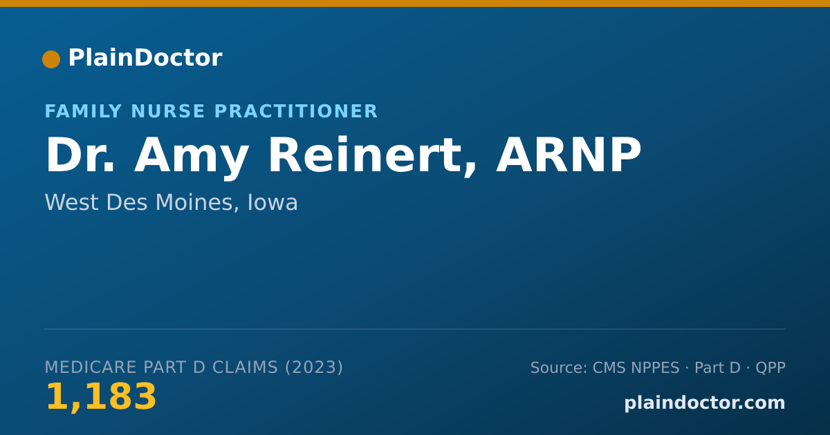 Shareable card for Amy Reinert, ARNP - Family Nurse Practitioner, West Des Moines, IA
