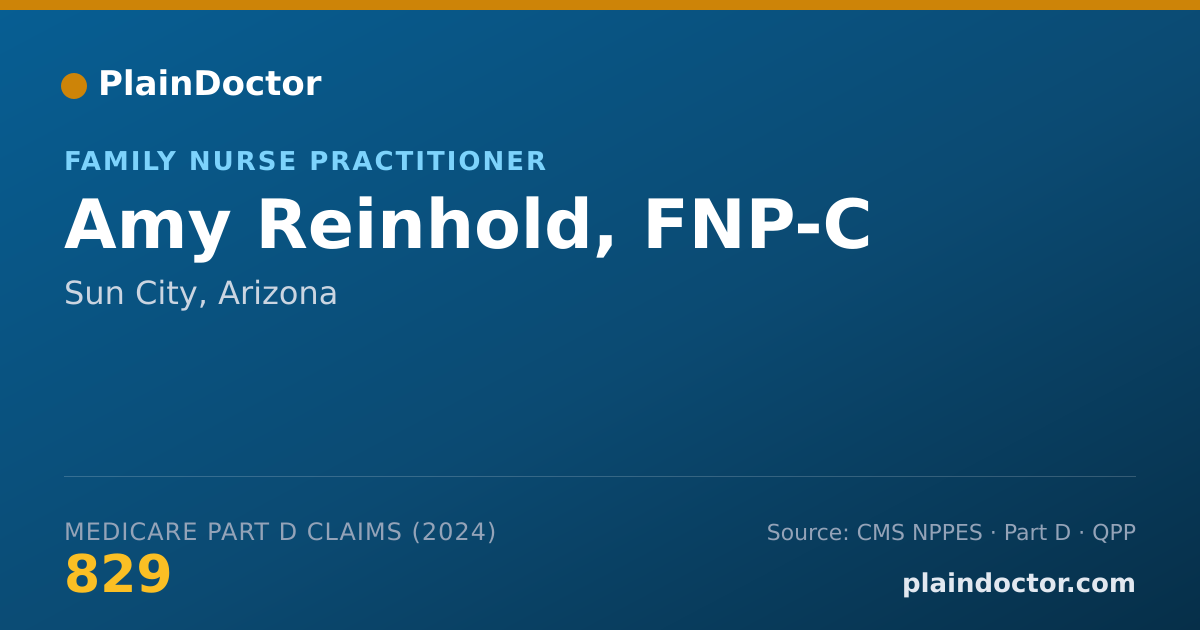 Shareable card for Amy Reinhold, FNP-C - Family Nurse Practitioner, Sun City, AZ