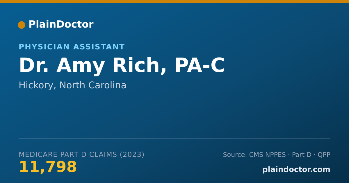 Shareable card for Amy Rich, PA-C - Physician Assistant, Hickory, NC