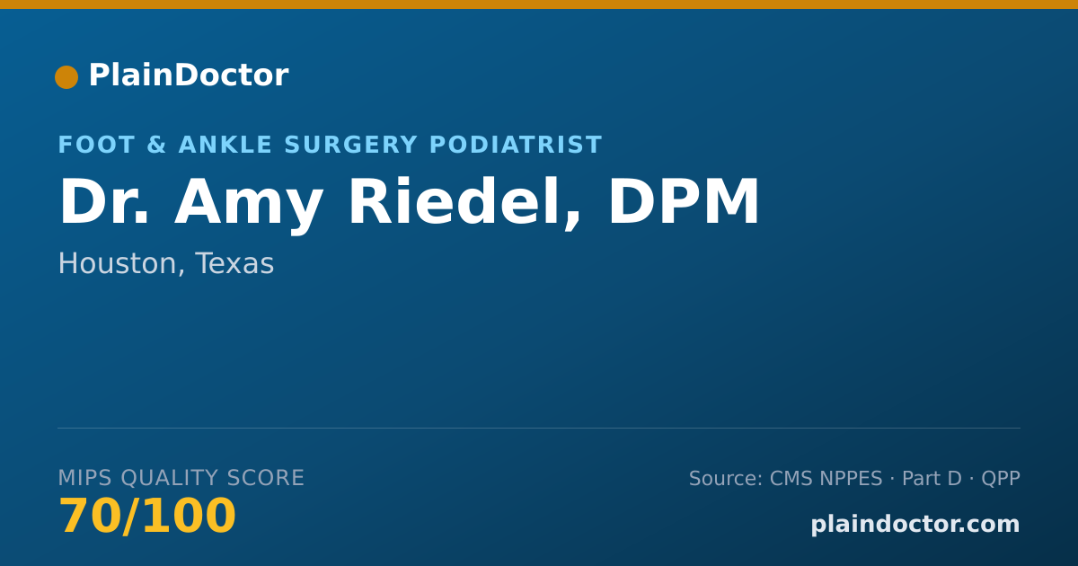 Shareable card for Amy Riedel, DPM - Foot & Ankle Surgery Podiatrist, Houston, TX