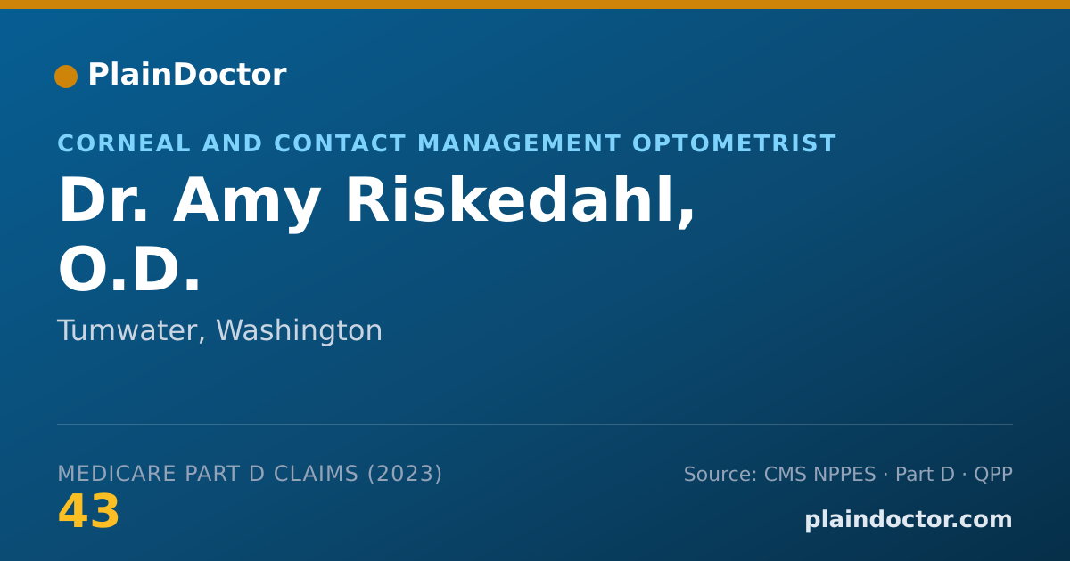 Shareable card for Amy Riskedahl, O.D. - Corneal and Contact Management Optometrist, Tumwater, WA