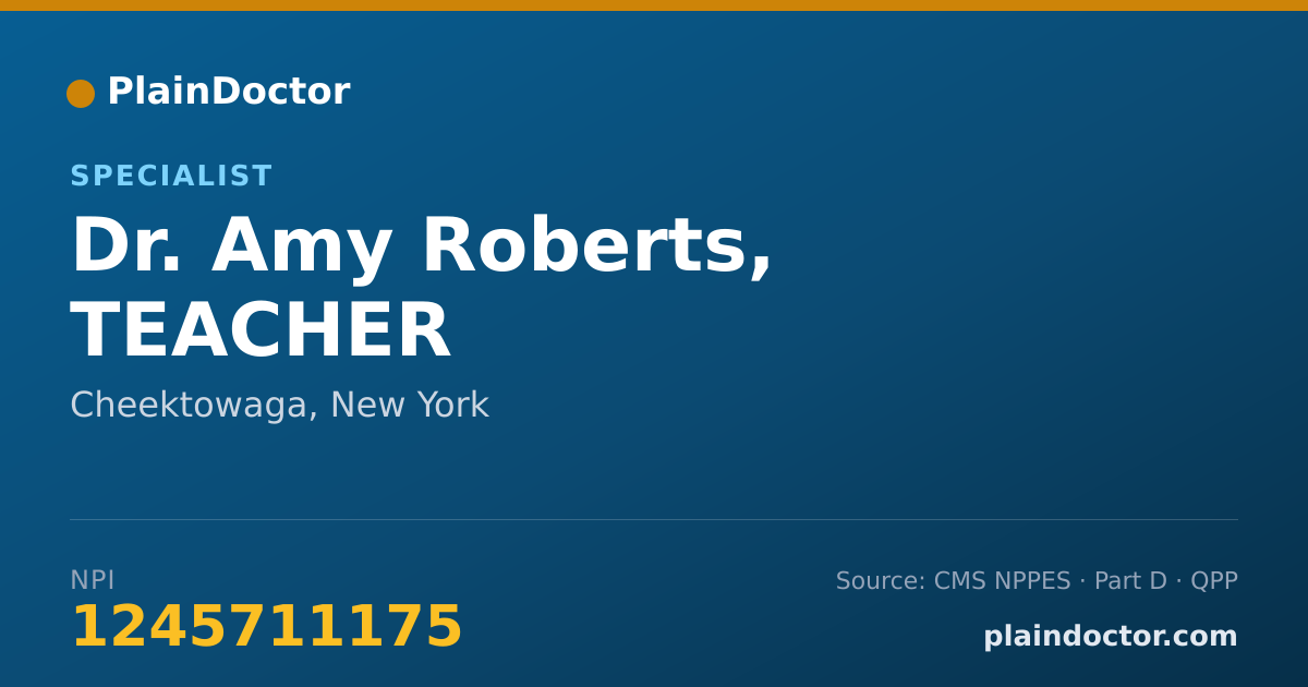 Shareable card for Amy Roberts, TEACHER - Specialist, Cheektowaga, NY