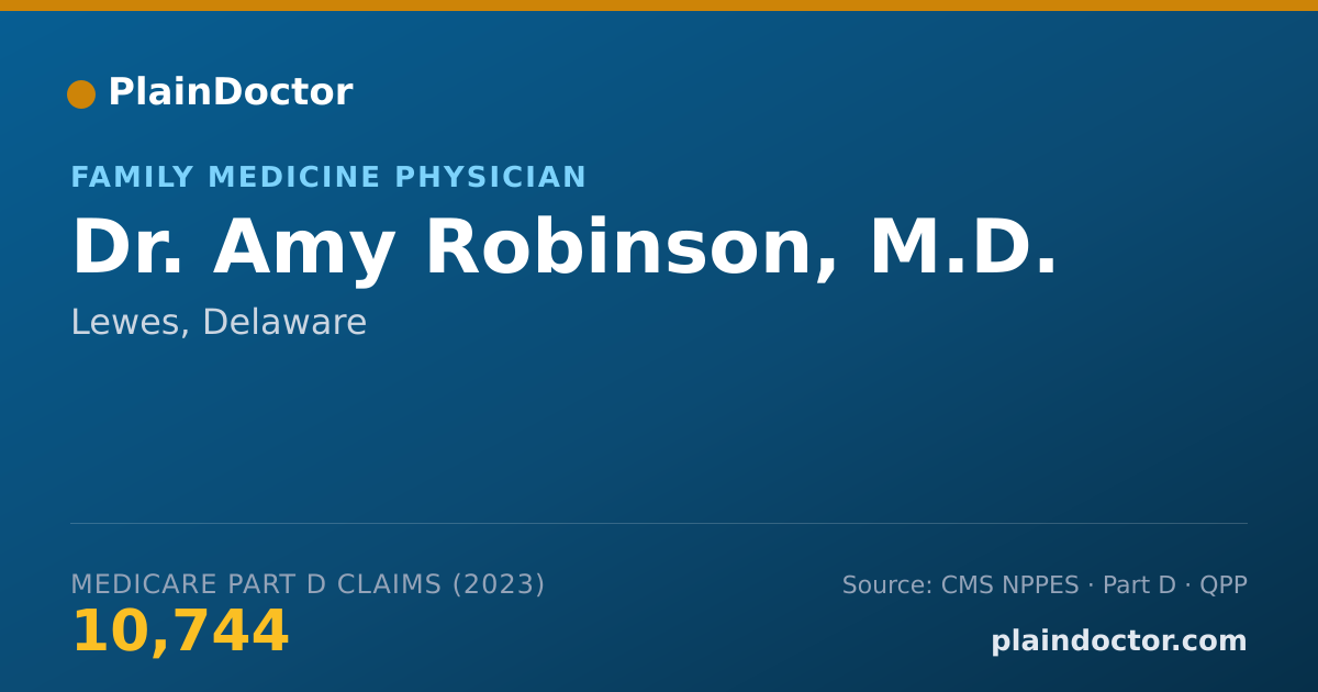 Shareable card for Amy Robinson, M.D. - Family Medicine Physician, Lewes, DE