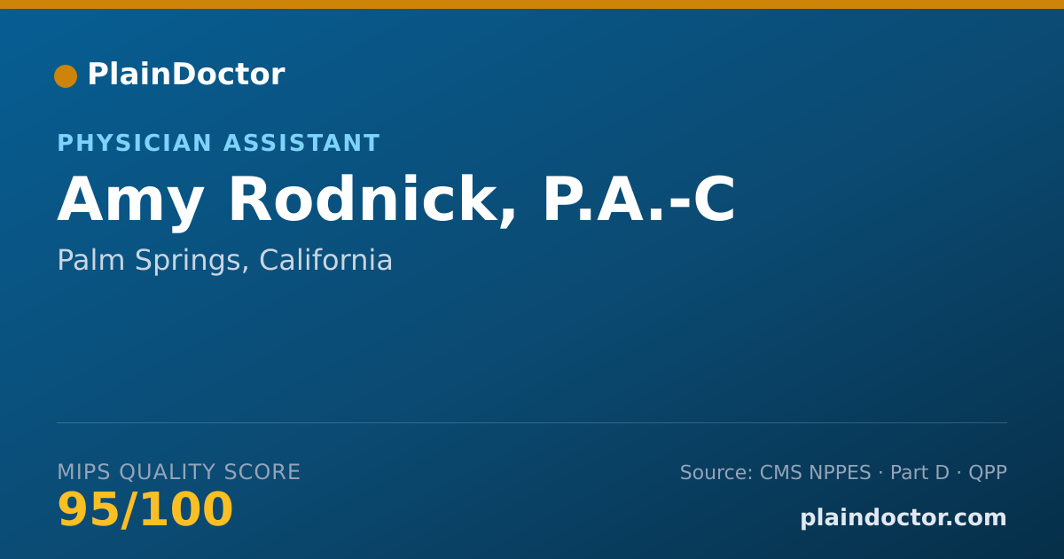 Shareable card for Amy Rodnick, P.A.-C - Physician Assistant, Palm Springs, CA